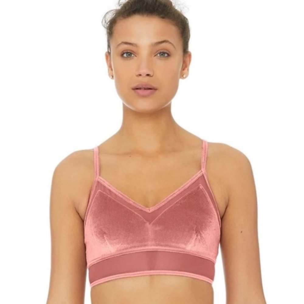 Alo Yoga Luxe Velvet Bra (Rosewood)